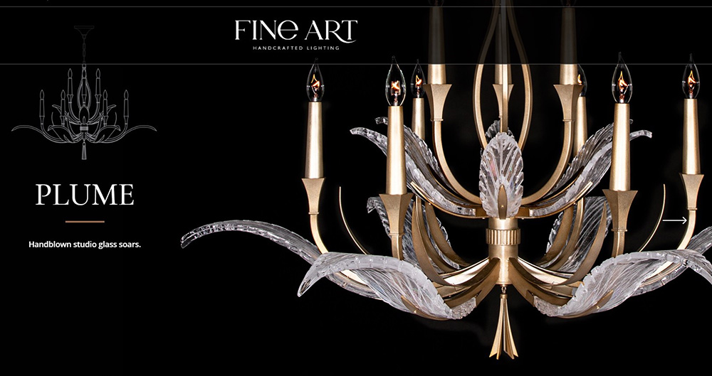 Fine Art Lamps Is Now, Fine Art Plume Chandelier