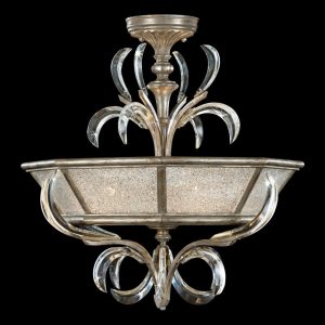 Beveled Arcs 26" Round Semi Flush Mount