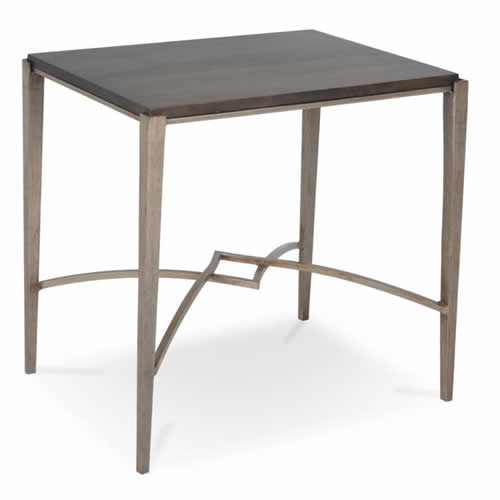 A modern-contemporary accent table with clean lines and elegant curves.