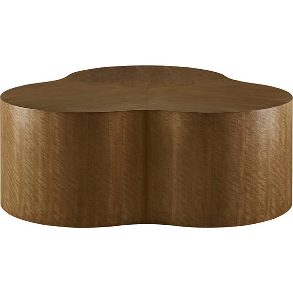 Inspired by Chicago’s streamlined Lakepoint Tower, this pure and simple form with sensuous curves is expertly veneered in natural walnut and generously scaled for larger settings.